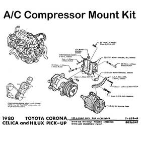 8036041 Aftermarket Products Ac Compressor Mount Kit For 1980 Toyota Corona - Celica Hilux Pick-up