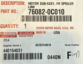 76082-0c010 Toyota Motor Sub Assy 23-25 Sequoia/22-24 Tundra